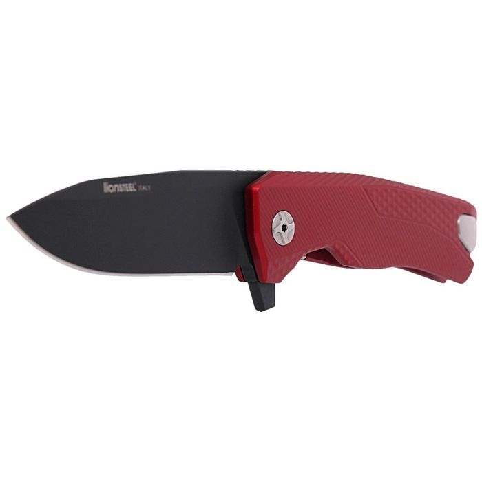 Nóż składany LionSteel ROK Red Aluminium, Black M390 by Molletta (ROK