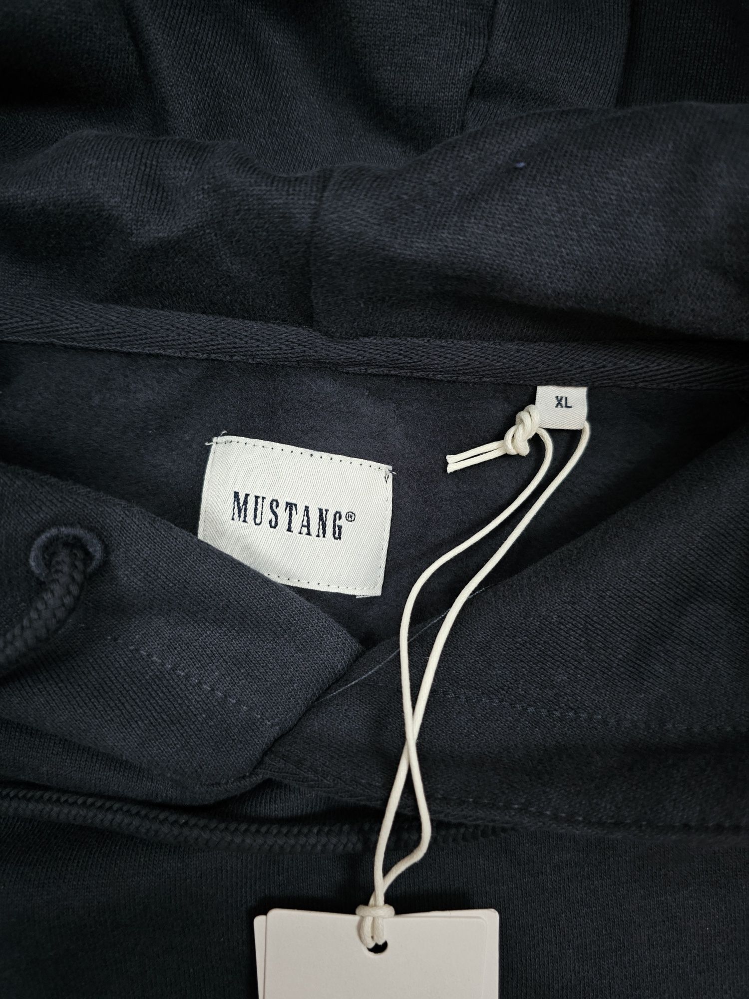 Bluza z kapturem bawełniana Mustang rozmiar XL  granatowa hoodie