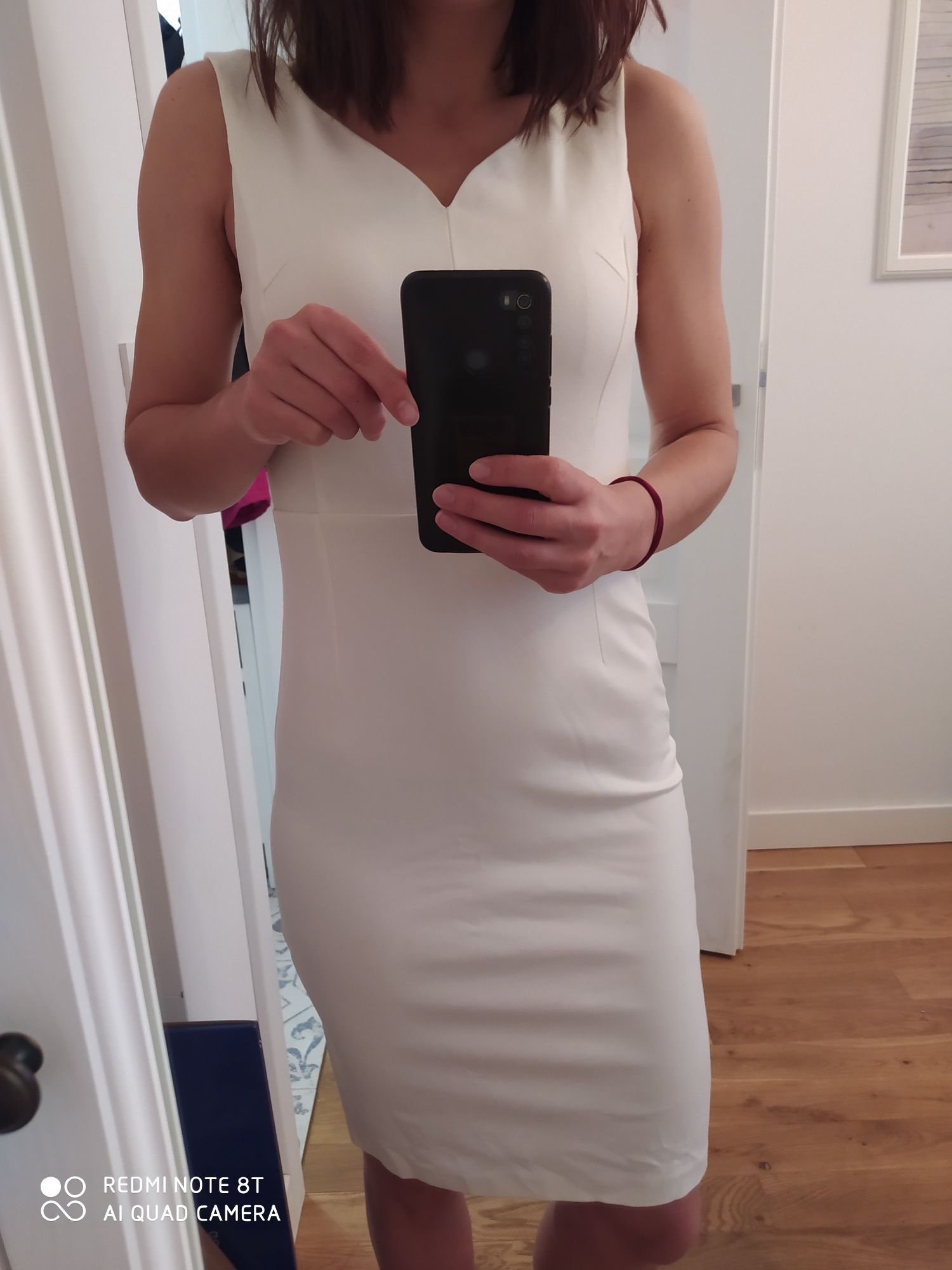 Elegancka biała sukienka Próchnik