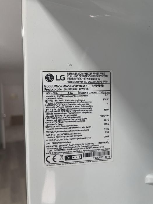 Frigorifico LG  GTF925PZPZD - 565L em Excelente Estado (2 anos de uso)