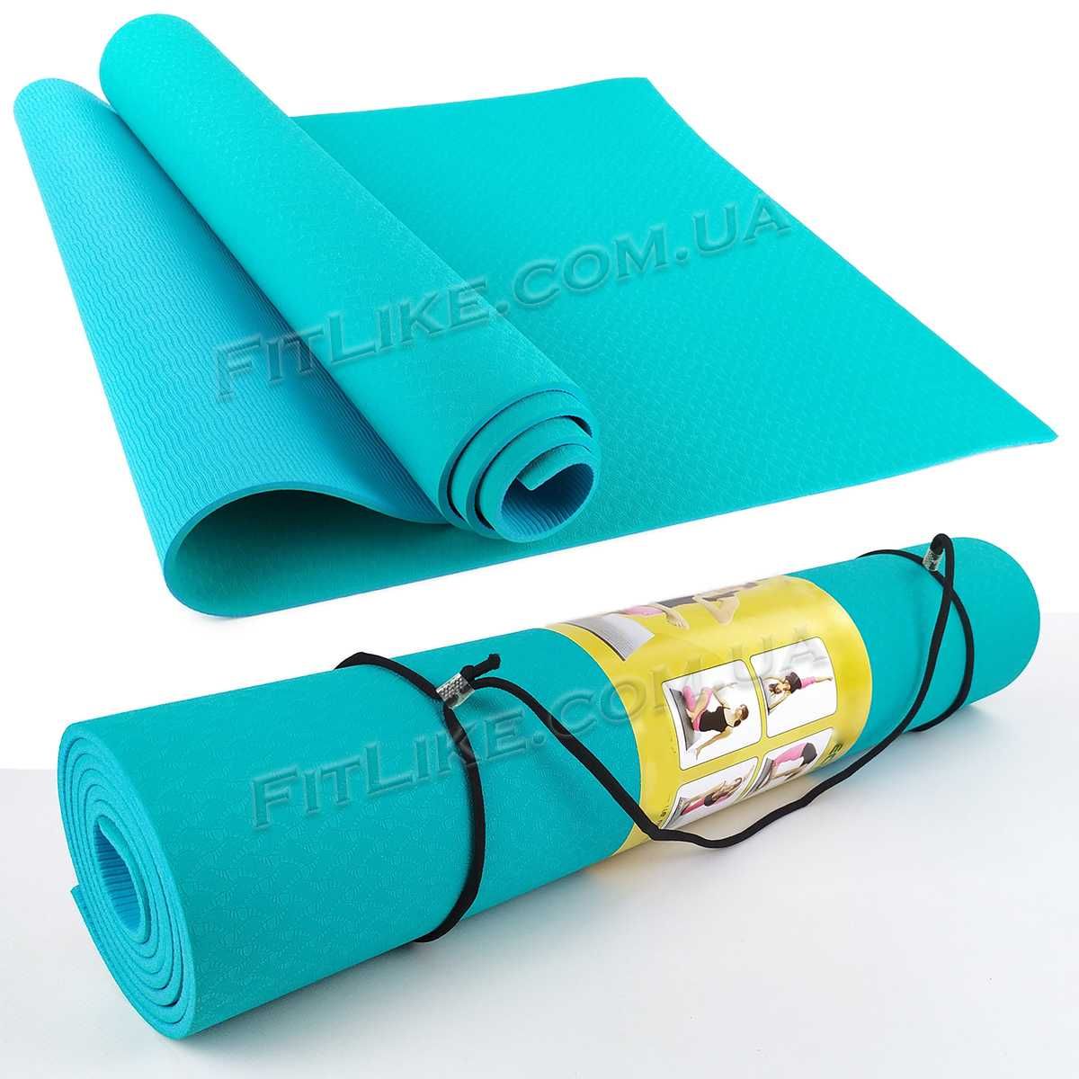 Спортивний коврик/каремат/килимок для йоги/фітнеса/пілатеса TPE 6мм