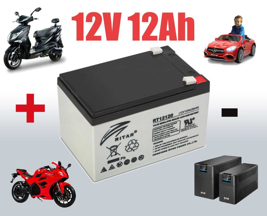 Akumulator 12V 12Ah 151x98x95mm kwasowo-ołowiowy RITAR RT12120