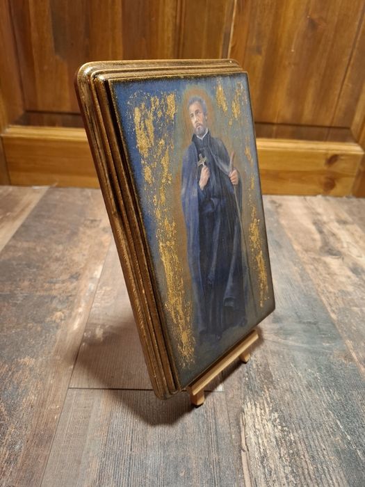 Obrazek na drewnie ręcznie zdobiony