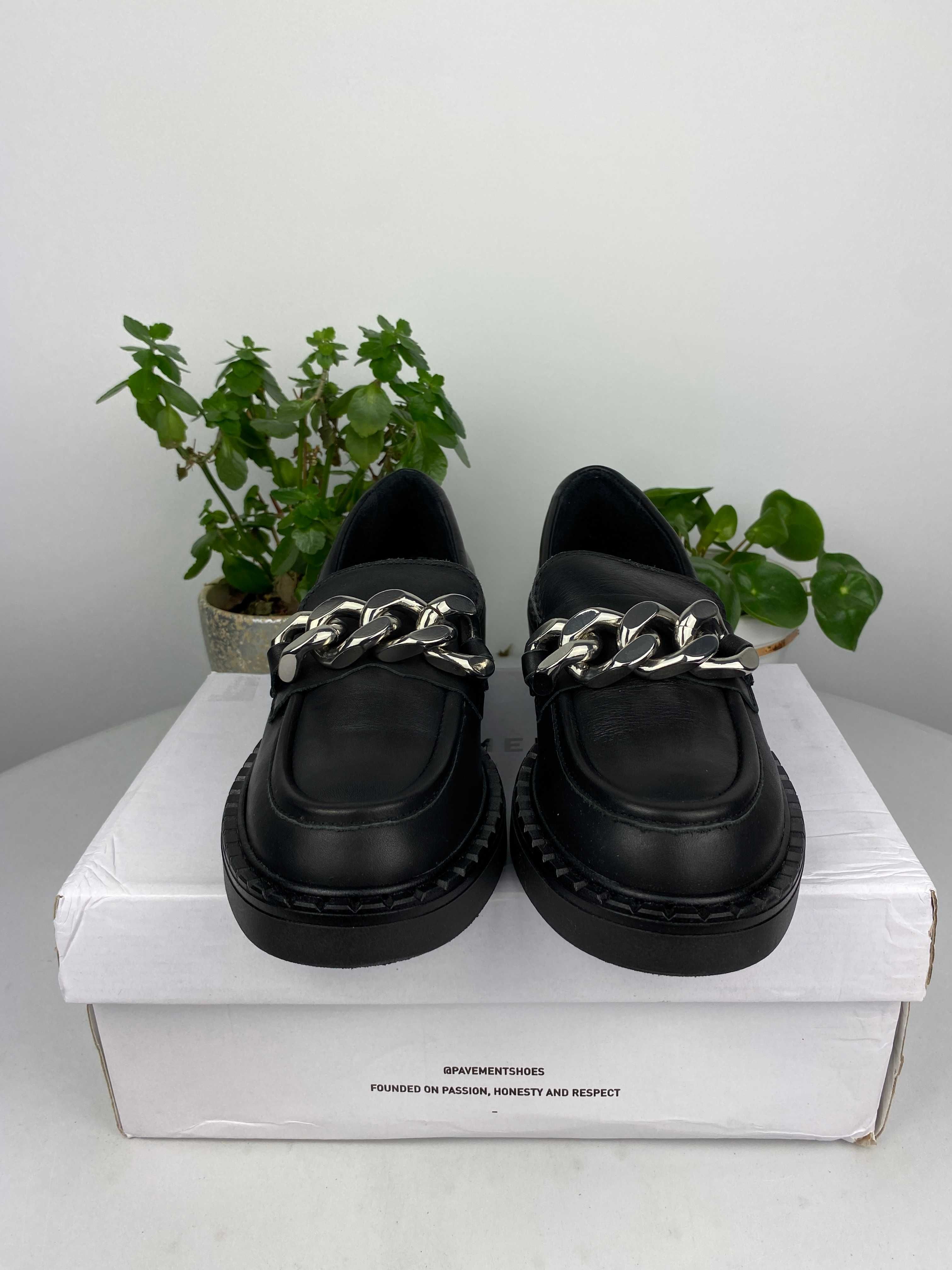 czarne buty półbuty mokasyny pavement nayeli chain r. 38 n8