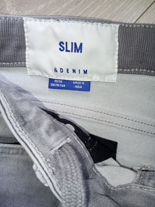 Spodnie H&M slim jesień szare