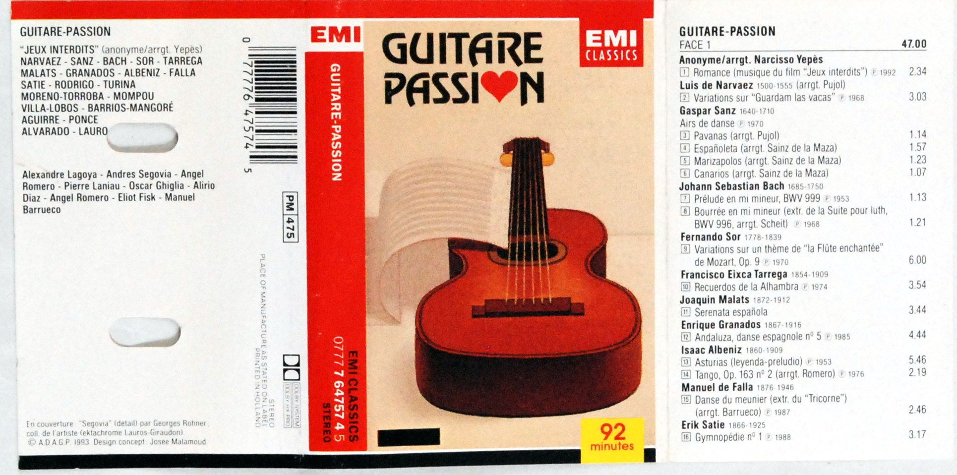 VA - Guitare Passion (EMI Classics) (kaseta) BDB