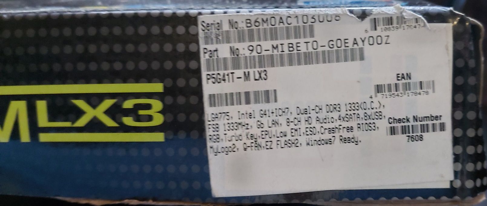 Материнская плата Asus P5G41T-M LX3 s775