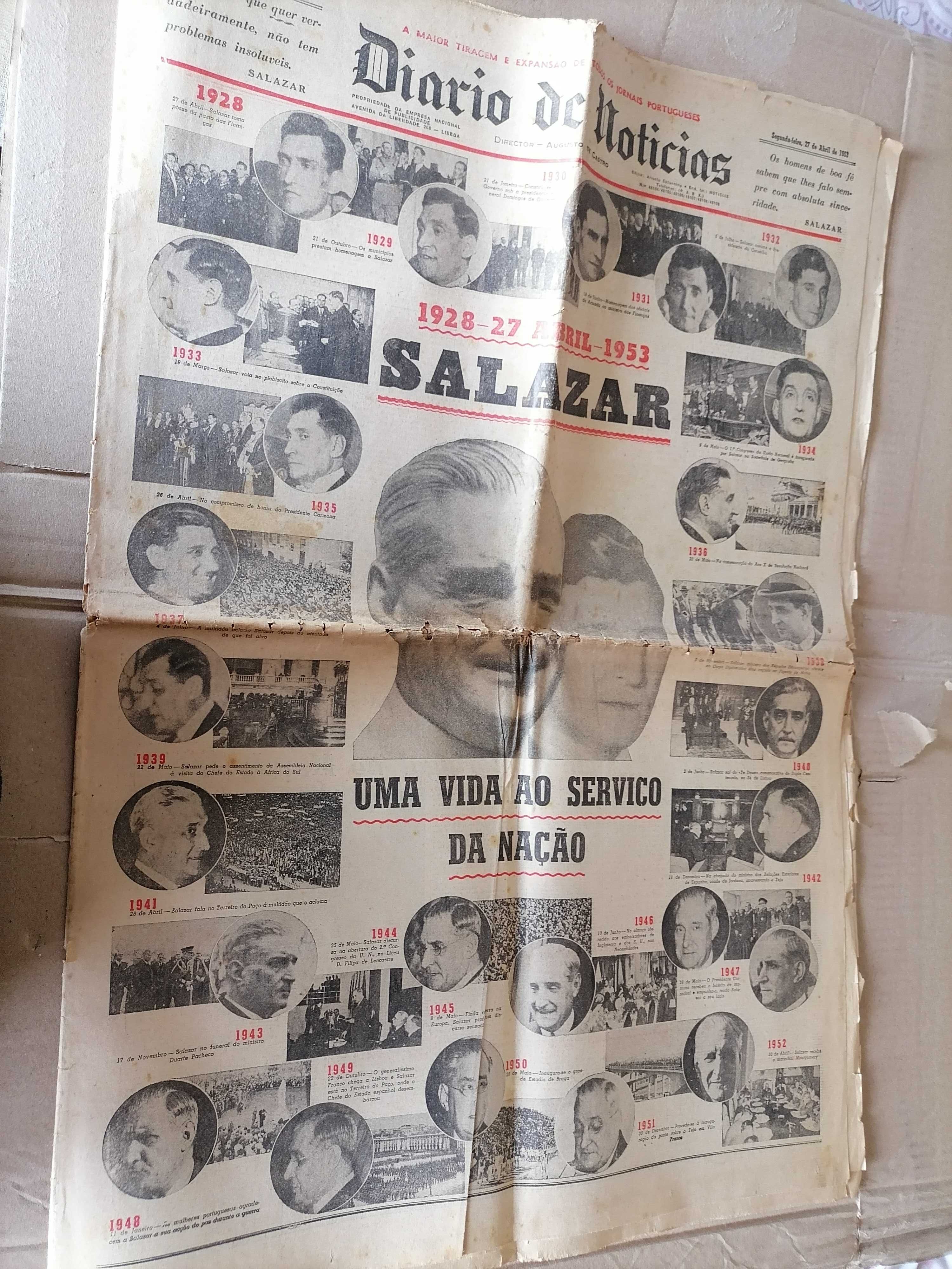 Dr. OLIVEIRA SALAZAR -25 Anos Ao Serviço da Nação 1953 Diário Notícias