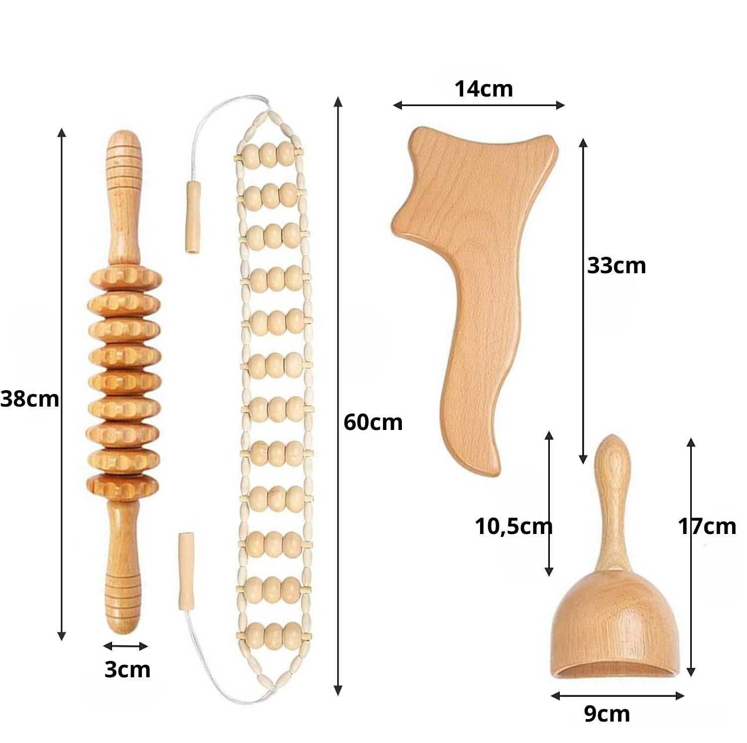 Drewniany zestaw do masażu  Maderoterapii Gua Sha Drenaż limfatyczny