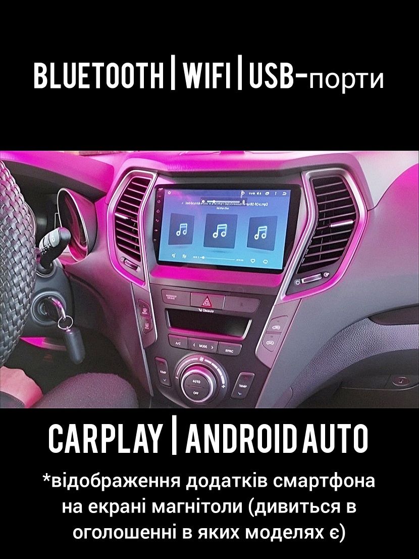 Магнітола Android Hyundai Santa Fe 3, IX45, Bluetooth, GPS + рамка!