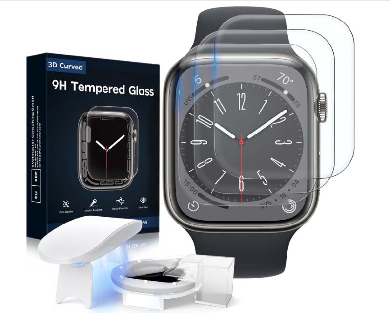3-pak osłona ekranu do apple watch 7/8/9 45mm szkło hartowane 9h