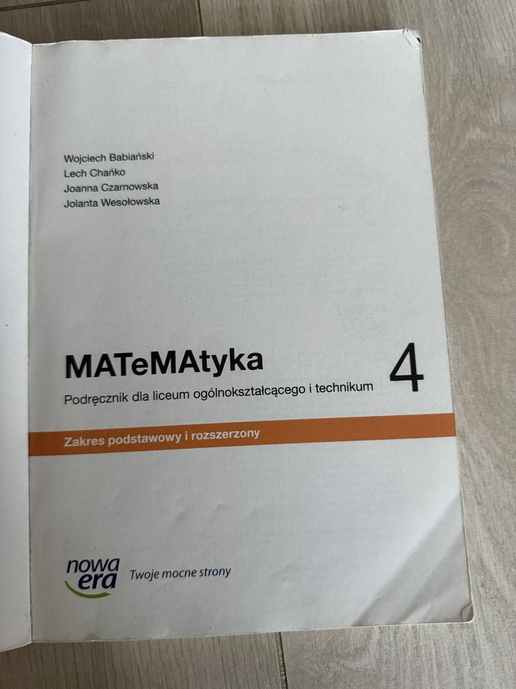 Sprzedana .Matematyka 4 zakres posatawowy i rozszerzony