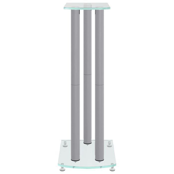 vidaXL Podstawki pod głośniki, 2 szt., srebrne, szkło hartowane