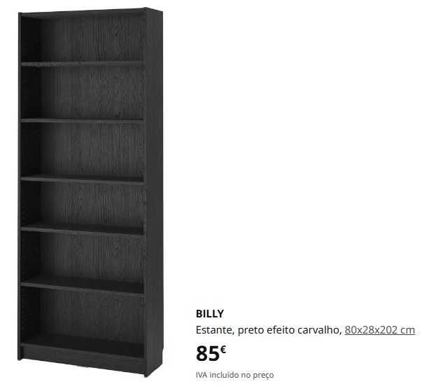 Estante preta IKEA BILLY