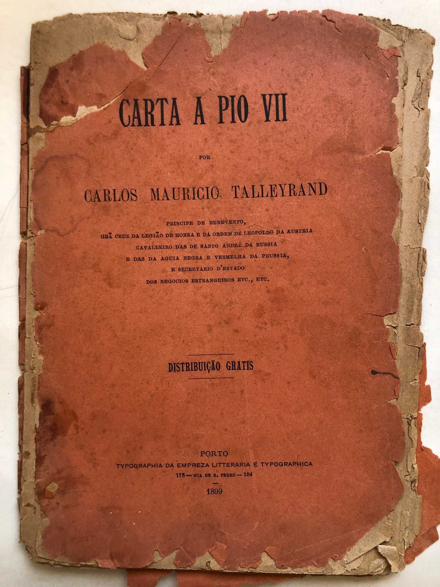 Carta a Pio VII  - Carlos Maurício Talleyrand