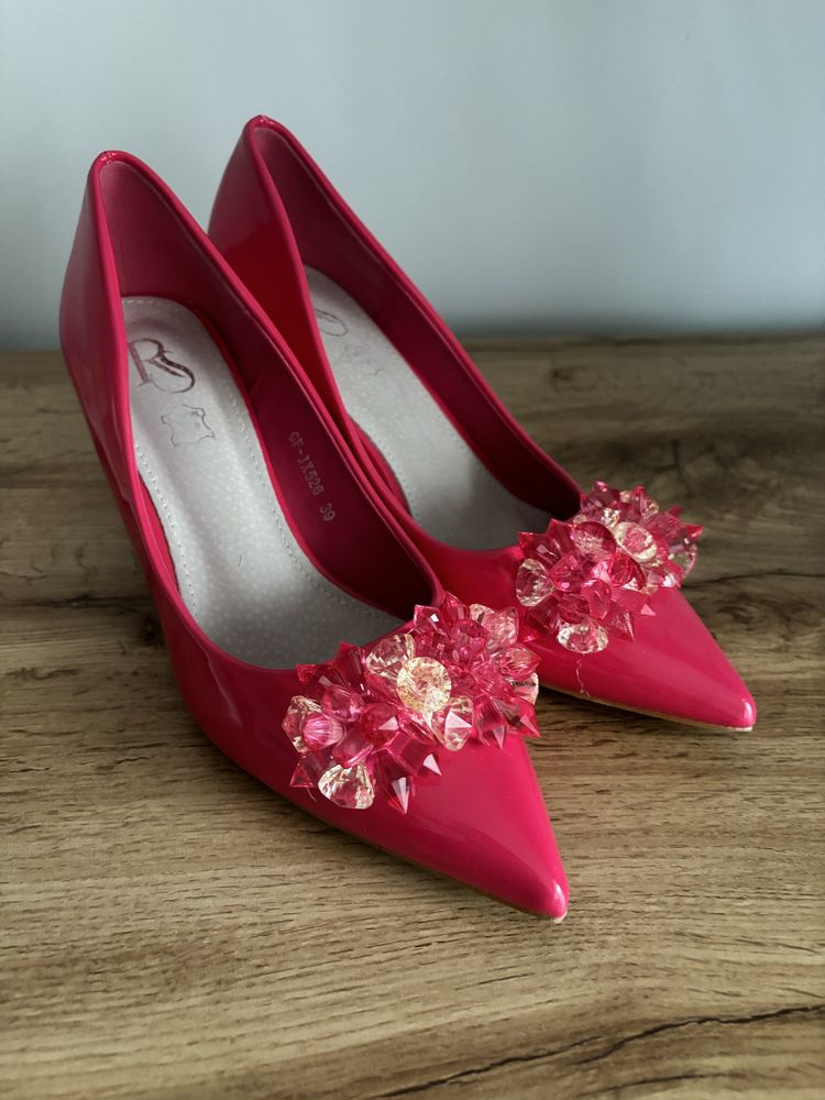 Buty na korku rozowe 39 /bal karnawalowy