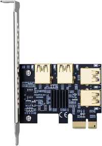 Адаптер расширения для райзеров PCIe Riser 4 в 1 PCI-E 1x на 4 USB 3.0