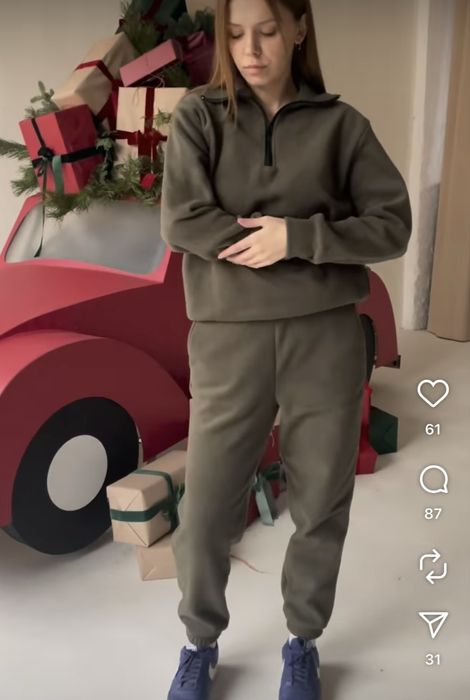 Флісовий костюм кольору хакі