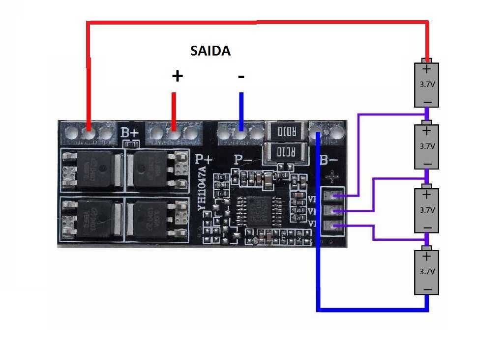 4S 30a li-ion bateria de lítio 18650 BMS