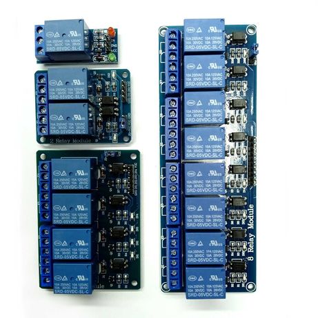 Релейный модуль 5V 1 2 4 8 каналов с оптопарой для Arduino от 50 грн