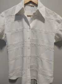 Bluzka koszulowa damska, biała, rozmiar M