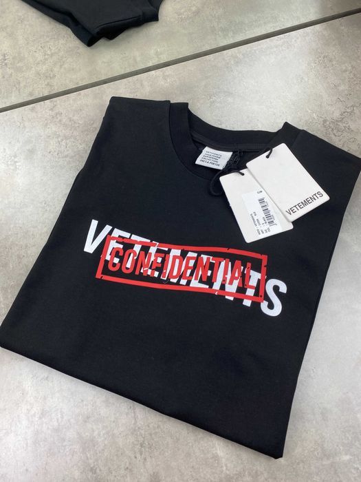 Черная футболка с принтом Vetements коттон мужская футболка f623