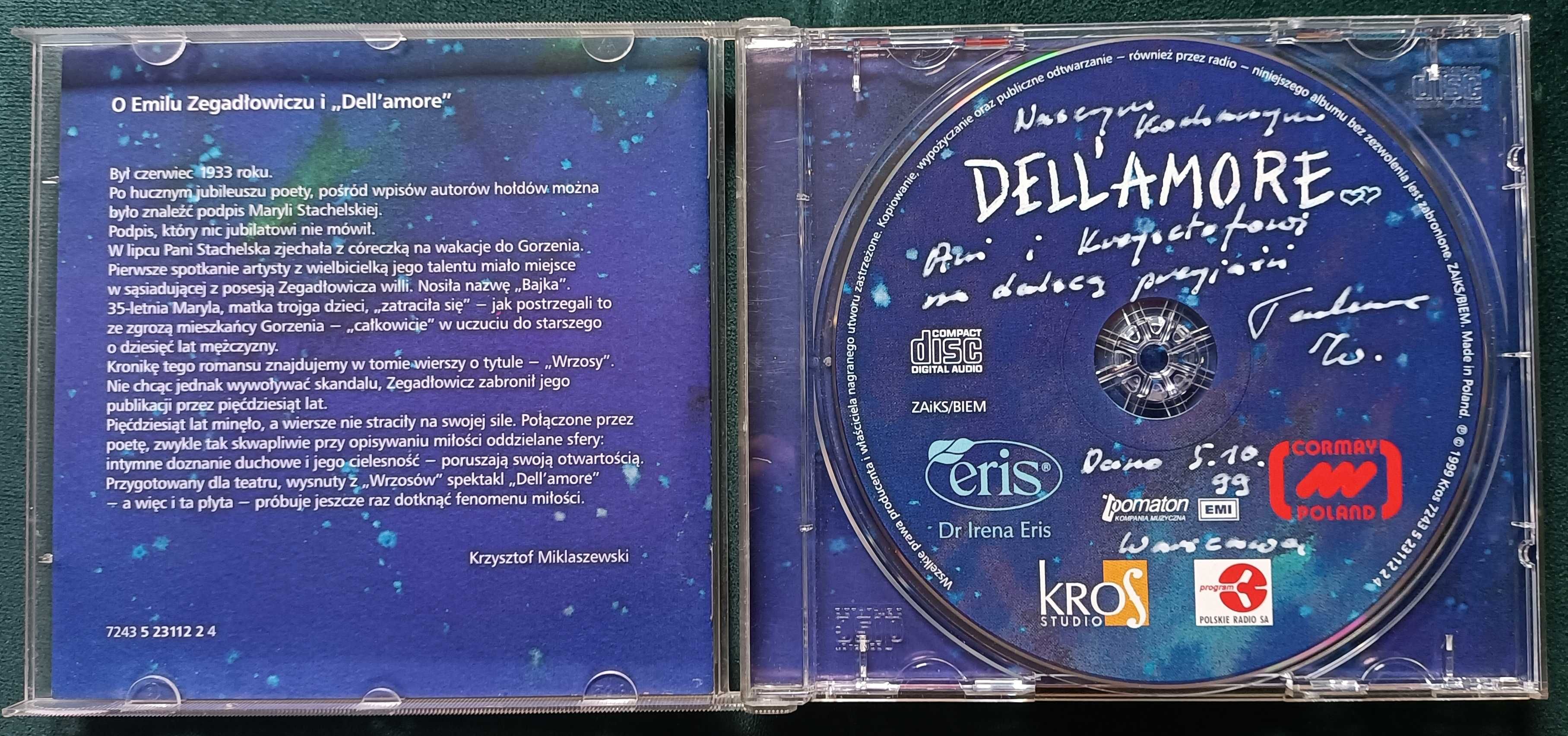 Dell'amore płyta cd Tadeusz Woźniak Emil Zegadlowicz 1998 rok