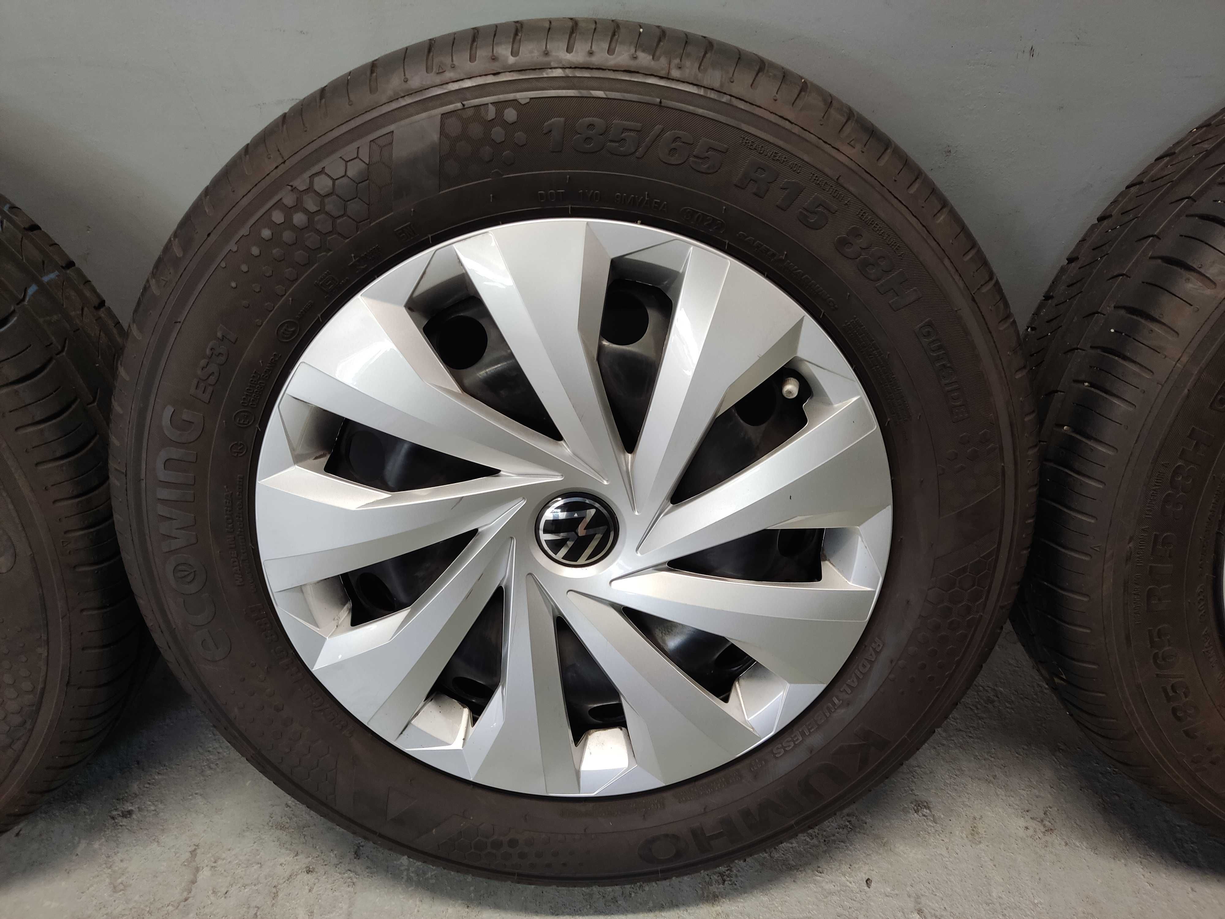 Koła stalowe 15 VW Volkswagen Polo 5x100, Kumho 185/65R15, 2022 rok