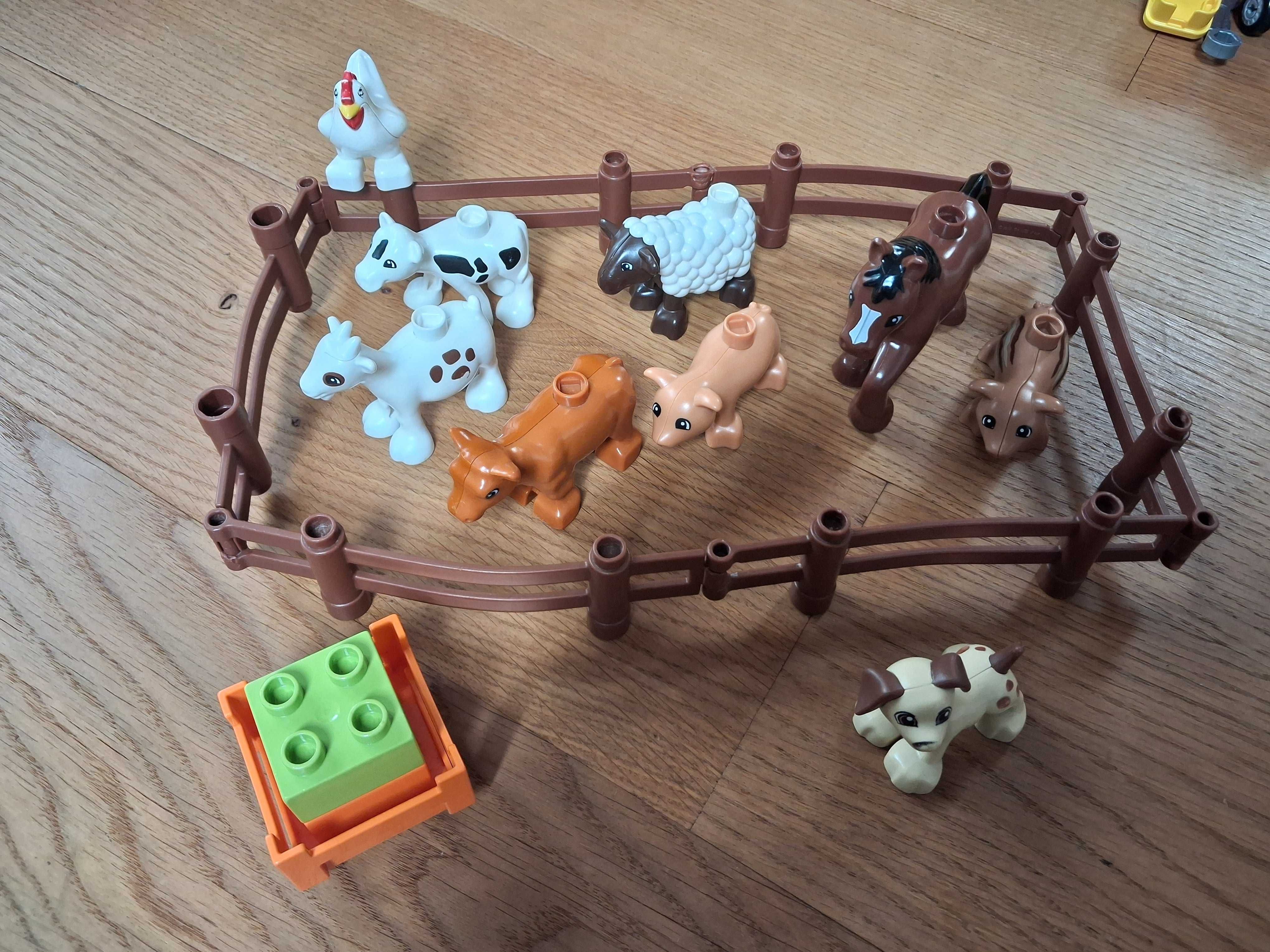 Klocki lego duplo zwierzęta farma ogrodzenie koń świnia owca krowa