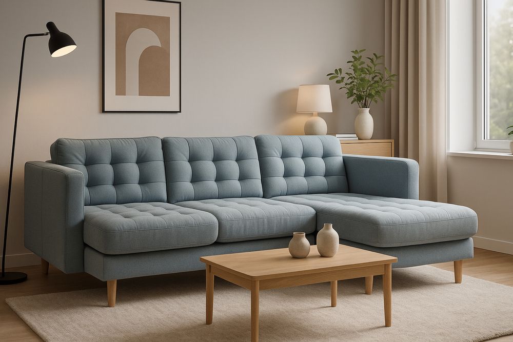 Sofá IKEA LANDSKRONA - 3 Lugares com ChaiseLongue (Verde Claro)