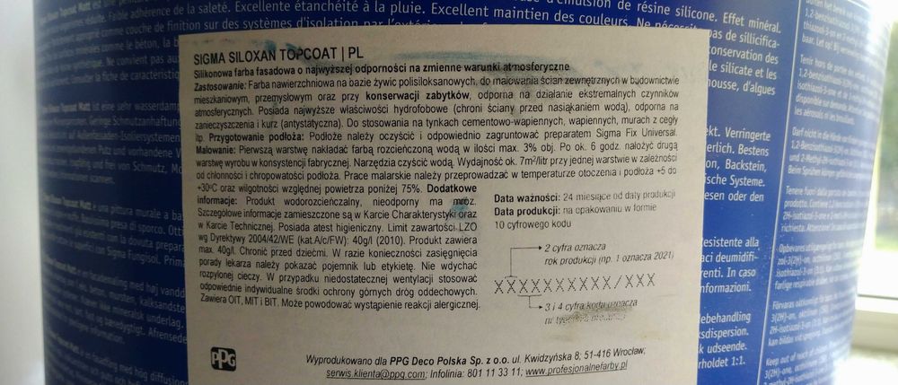 Farba Sigma Siloxan Topcoat Matt kolor Sourdough 10l