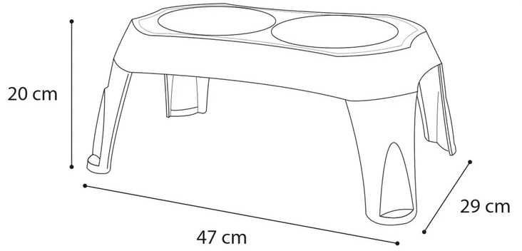 Zestaw 2 misek, Stojak z miskami dla psa 2x675 ml