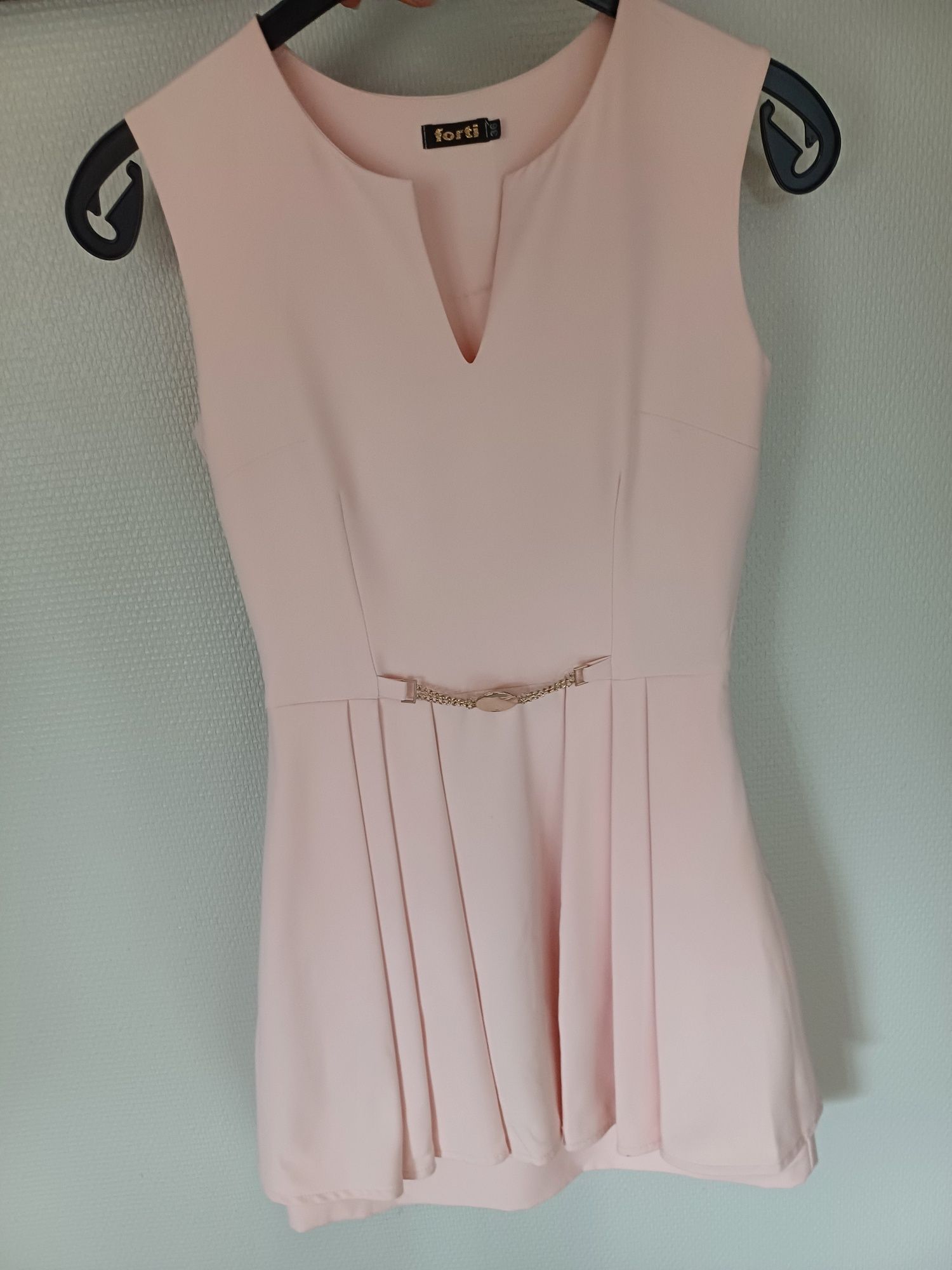 Sukienka wesele komunia 36 S pudrowy róż elegancka wygodna