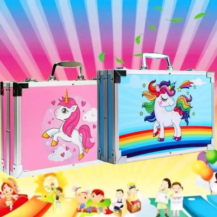 Набор для творчества 145 предметов в чемодане с карандашами