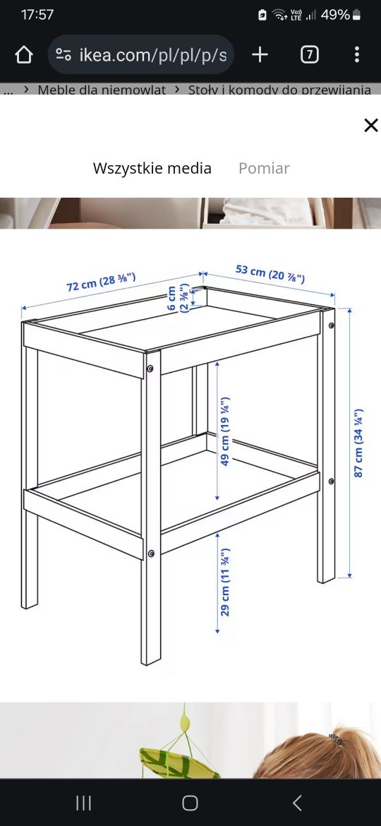 Sprzedam stół do przewijania Ikea