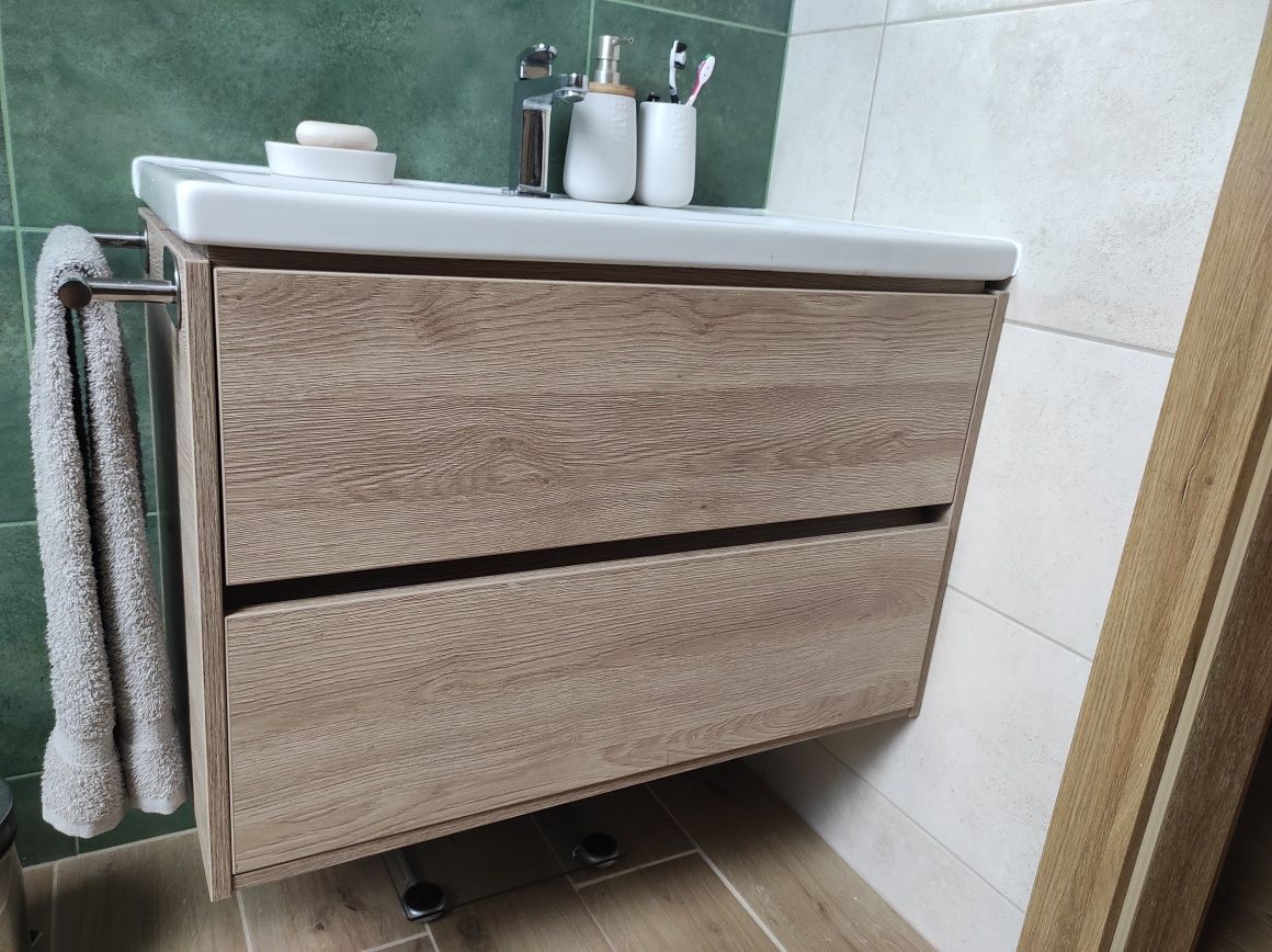Szafka łazienkowa pod umywalkę Cersanit Crea 80 cm dąb