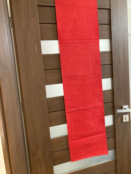 Bieżnik bawełniany 180 cm stylowa czerwień