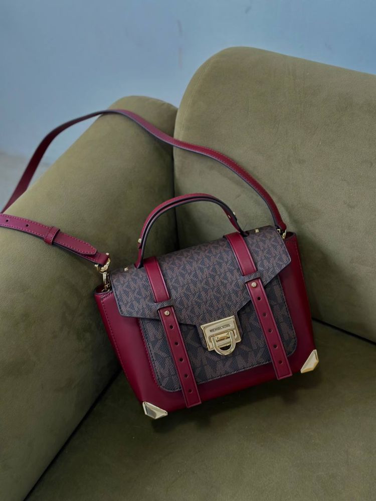 Сумка брендова Michael Kors Manhattan medium leather satchel