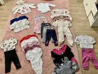 Zestaw ubrań dla dziewczynki r.80 bluzy, sukienki, spodnie GRATISY