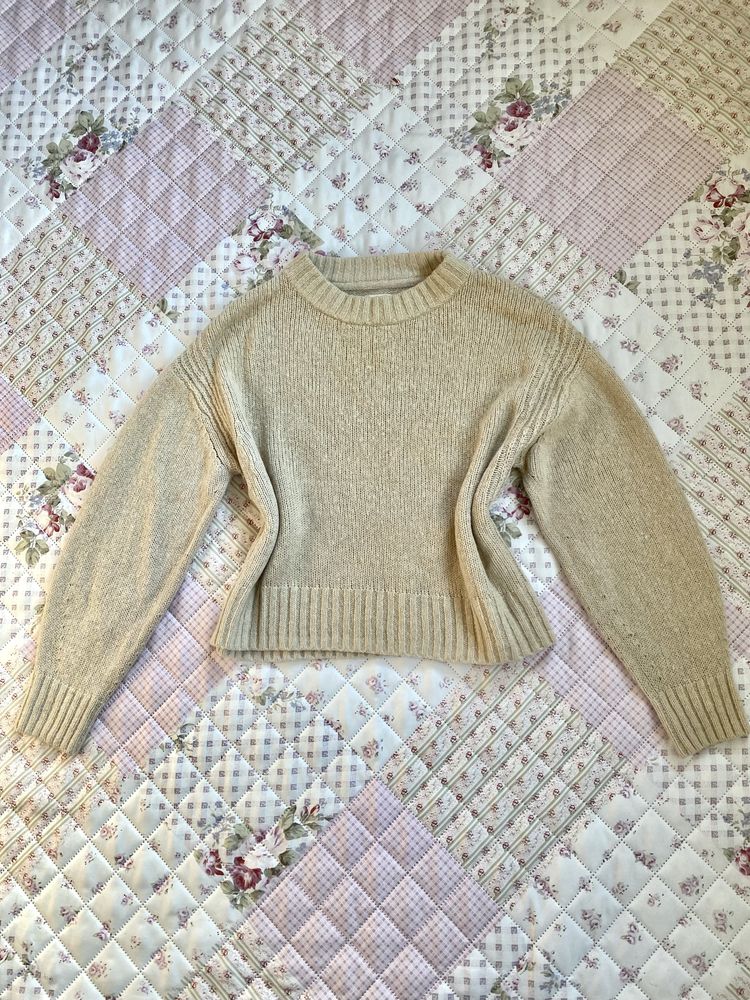 Beżowy sweter sweterek S 36 M 38 part two premium 30% wełna 30% alpaka