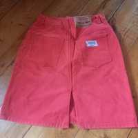 czerwona spódniczka jeans xs