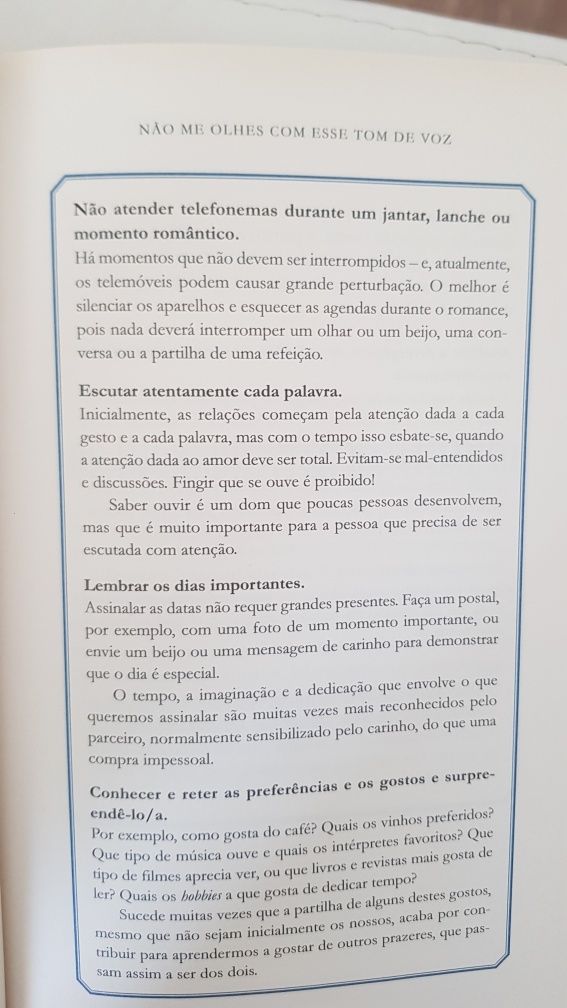 Livro: Não me olhes com esse tom de voz