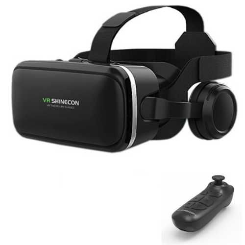 VR Óculos Realidade virtual 3d com fones + comando (Smartphon)