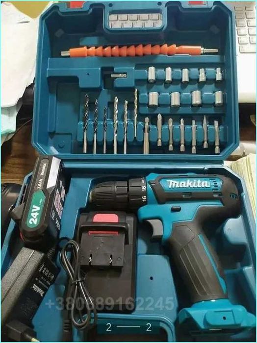 Шуруповерт аккумуляторный 24 вольт с двумя аккумуляторами 5 ач