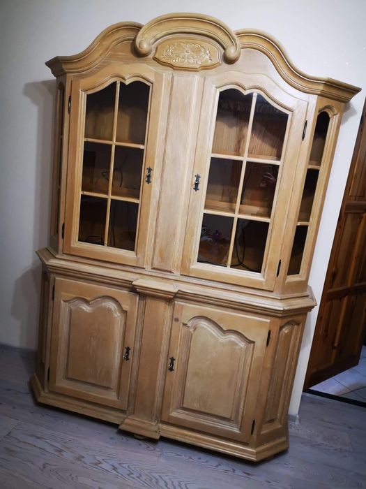 Komoda szafa witryna podswietlana kredens dąb rustykalny