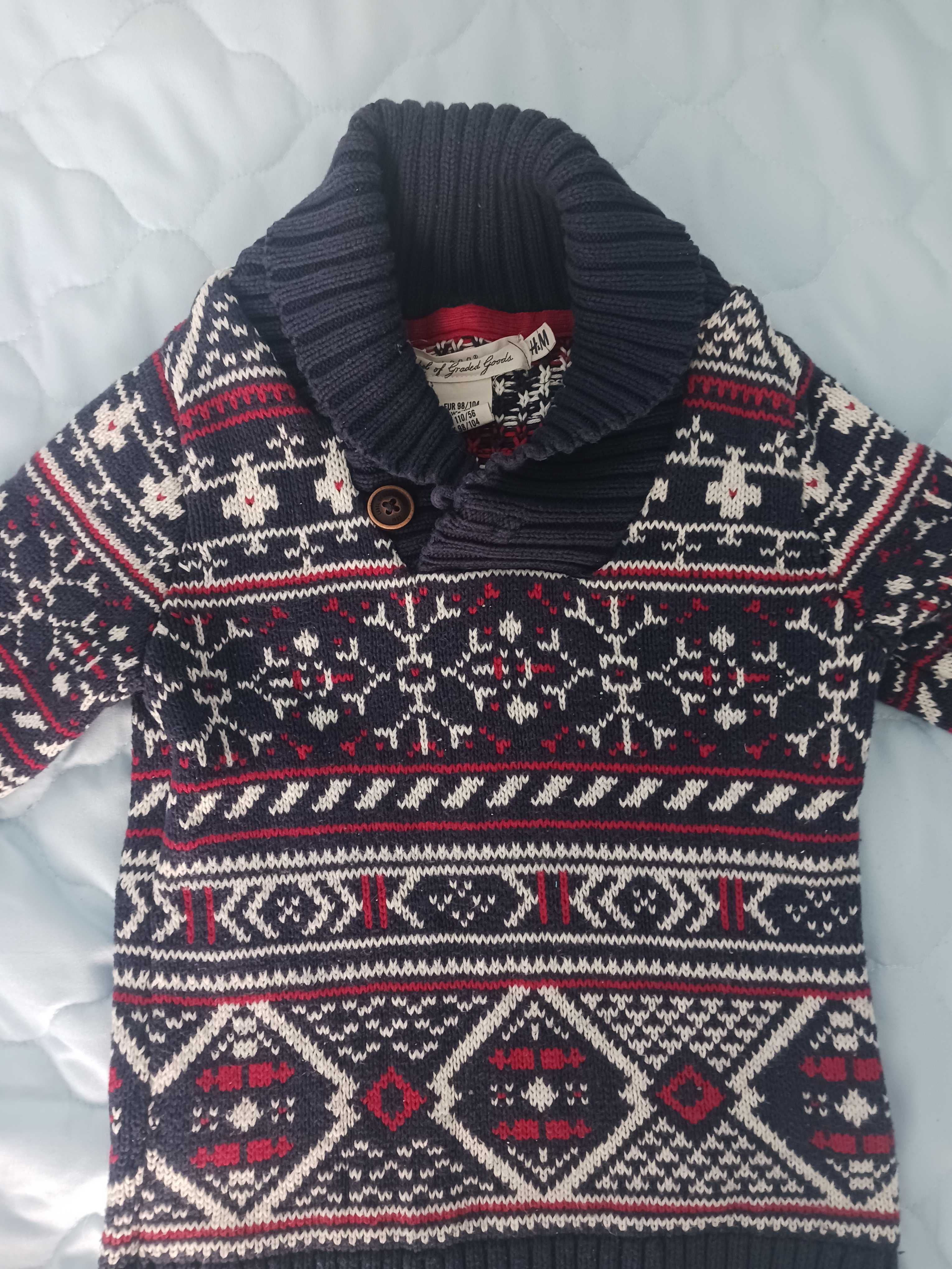 Bawełniany sweterek dla chlopca 98/104 H&M