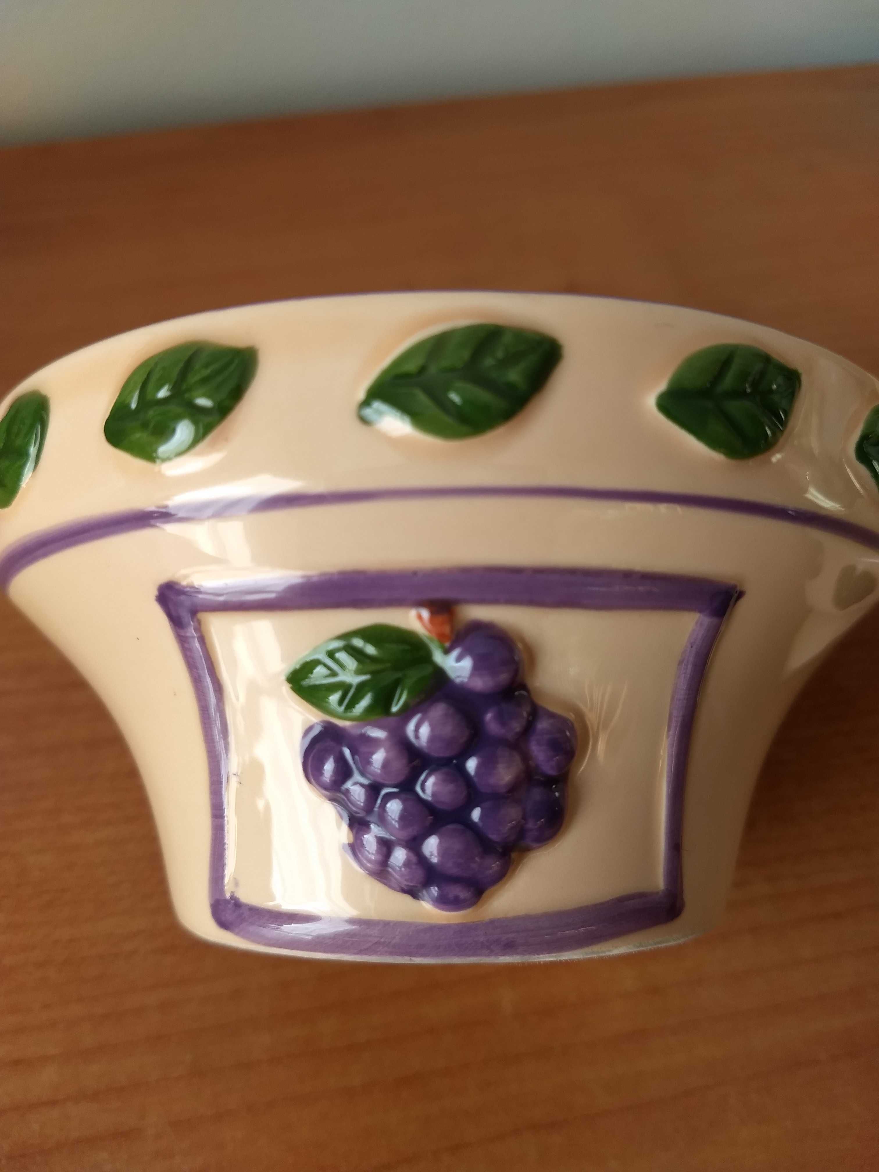 2x ciekawa doniczka osłonka ceramiczna do kuchni motyw owoce