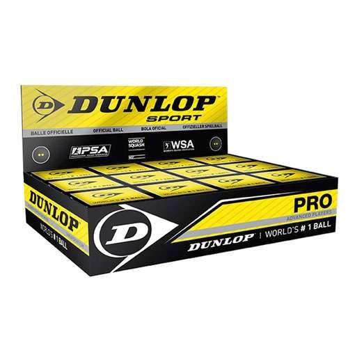 М'яч для сквошу Dunlop Pro та Competition 12 шт з 2 та 1 крапками