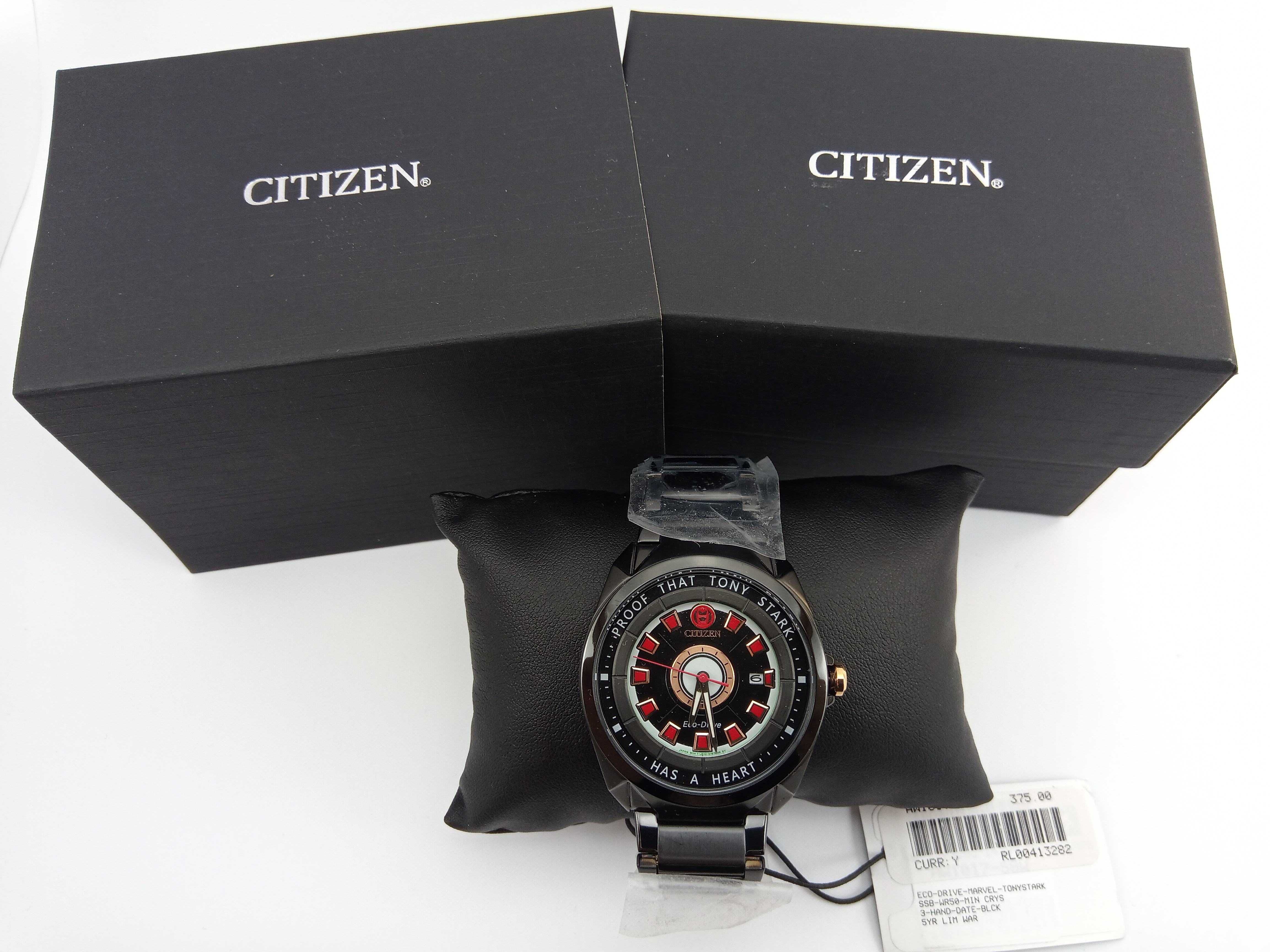 Японские мужские часы Citizen Eco-Drive AW1017-58W, Marvel Tony Stark