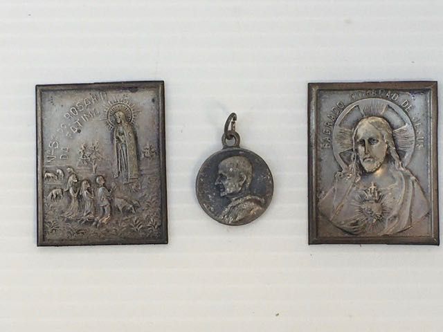 Prata Moldura Medalhas Antigo